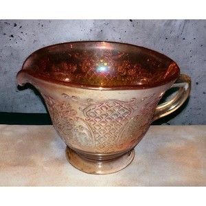 1930s Federal Glass Company Normandie Iridescent Footed Creamer